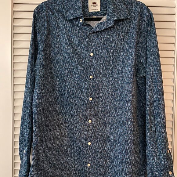 Ben Sherman Button Down Shirt, Blue, Size L - Picture 1 of 4